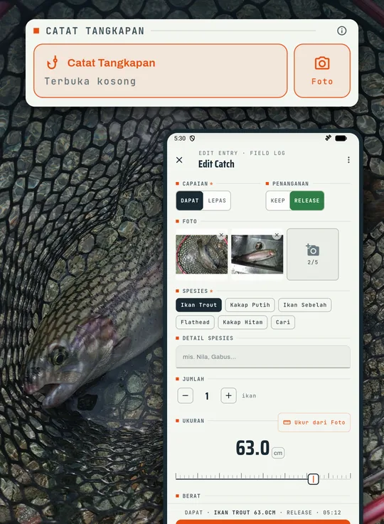 Layar app mancing RETRIEVE: Satu tangan basah pun catat dalam beberapa ketuk