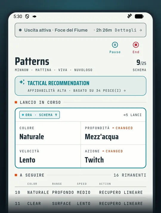 Schermata dell'app di pesca RETRIEVE: Niente abboccate? Prova in quest'ordine