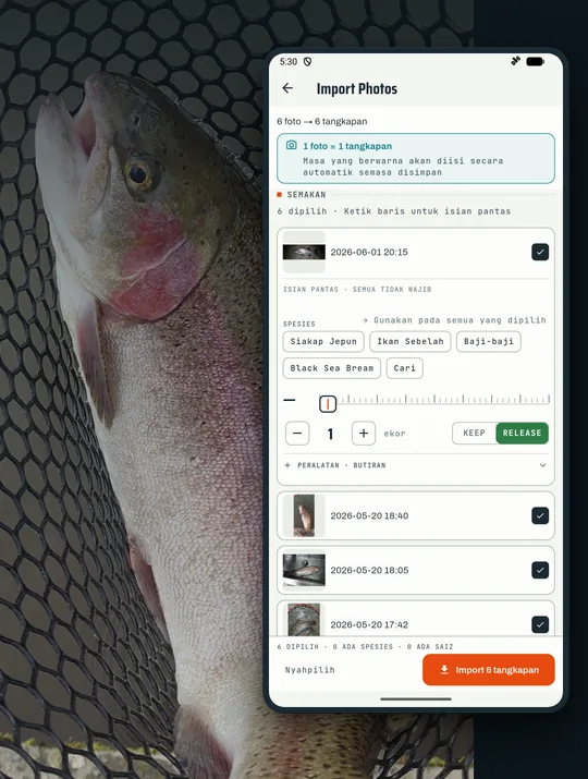 Tangkapan skrin aplikasi memancing RETRIEVE: Foto tangkapan lama terus jadi rekod